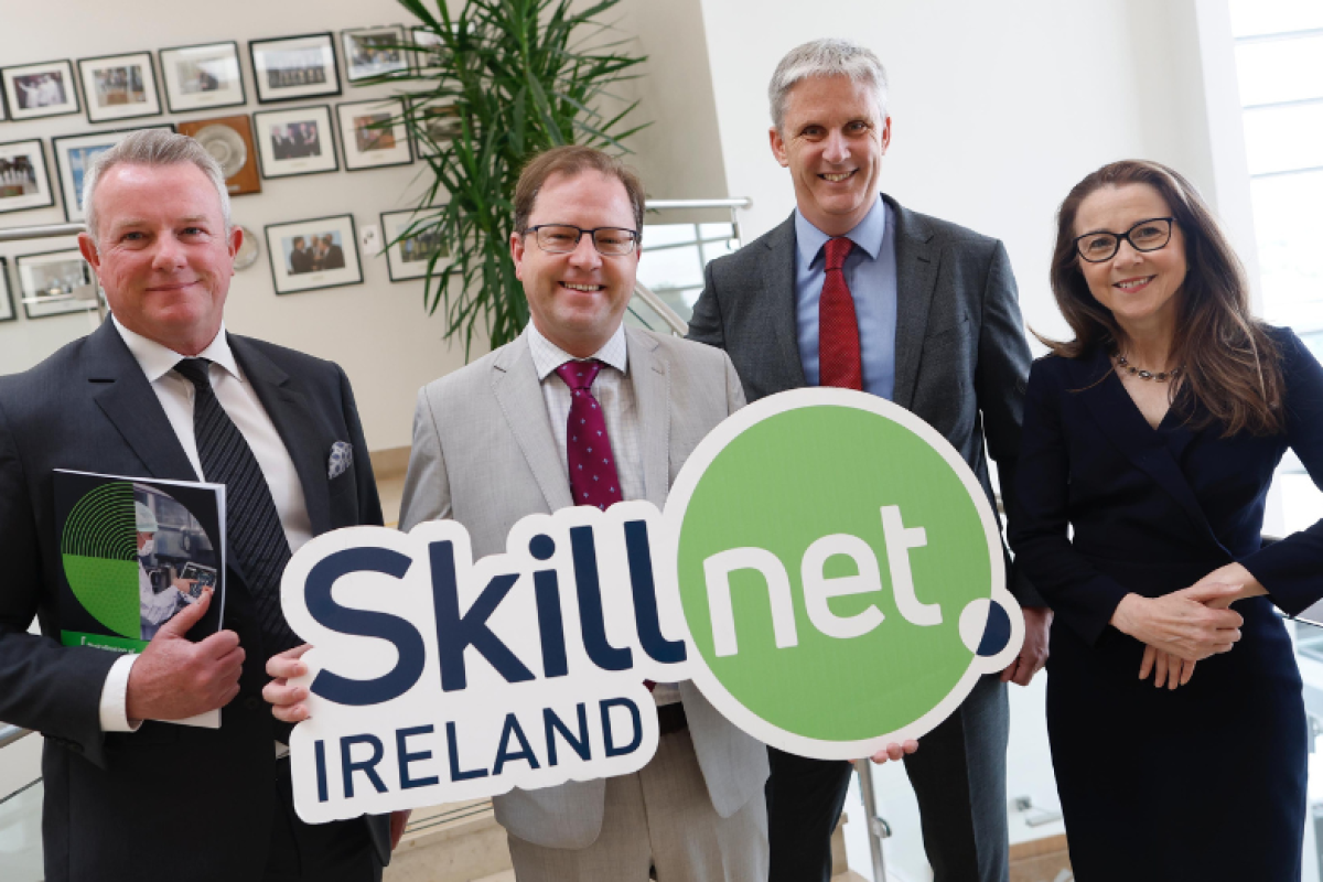 (l-R) Mark Jordan, Chief Executive, Skillnet Ireland; Minister for Further and Higher Education, Research, Innovation and Science, James Lawless TD; Mark Skinner, Network Manager, Food Drink Ireland Skillnet; and Tracey Donnery, Director of Policy & Commu